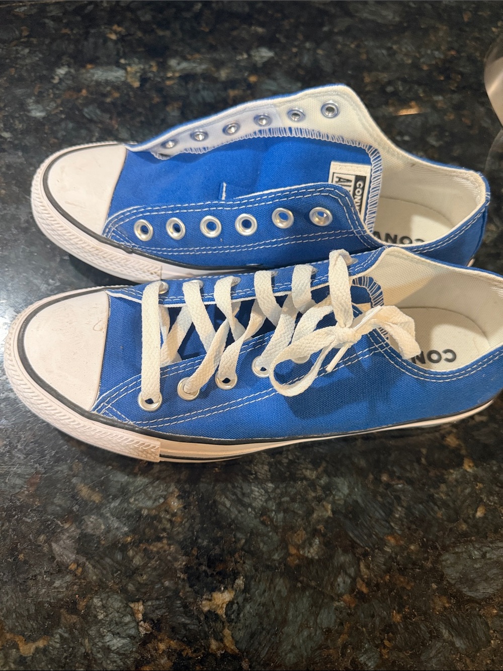 Converse All-Star Low-Top Sneakers in Royal Blue and White - Picture 2 of 4